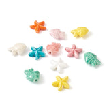 20Pcs Ceramic Fish Starfish Beads Porcelain Charms For DIY Jewelry