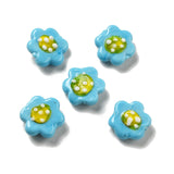 20Pcs Multicolor Lampwork Flower Spacer Beads For Jewelry Making