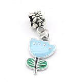 20Pcs Horseshoe Flower Charms Enamel Pendants for Jewelry Making