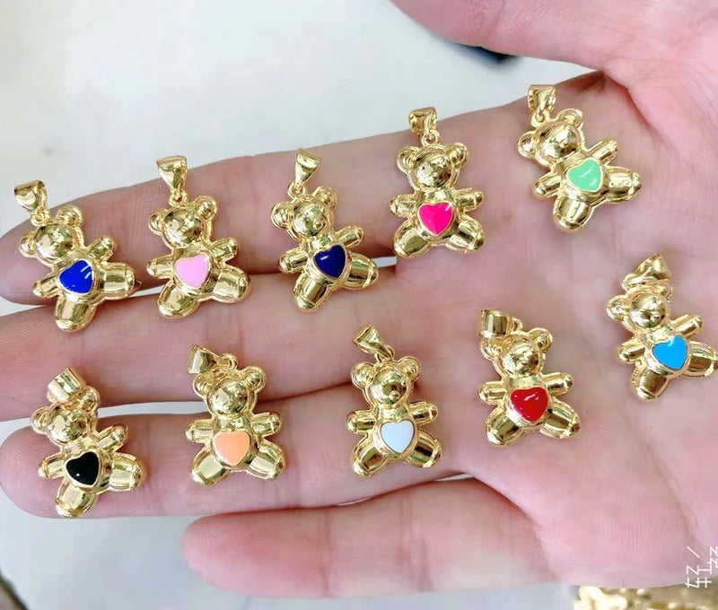 20Pcs Multicolor Enamel Animal Heart Charm Pendants for Summer Jewelry