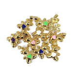 20Pcs Multicolor Enamel Animal Heart Charm Pendants for Summer Jewelry