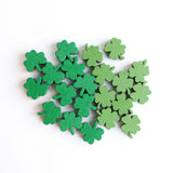 20Pcs St. Patrick's Clover Shamrock Wooden Beads Hemu Printing Bead Kids Toys