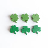 20Pcs St. Patrick's Clover Shamrock Wooden Beads Hemu Printing Bead Kids Toys