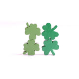 20Pcs St. Patrick's Clover Shamrock Wooden Beads Hemu Printing Bead Kids Toys
