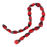 20pcs Red Ladybug Lampwork Glass Spacer Beads 15x10mm