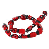 20pcs Red Ladybug Lampwork Glass Spacer Beads 15x10mm
