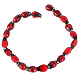 20pcs Red Ladybug Lampwork Glass Spacer Beads 15x10mm