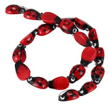20pcs Red Ladybug Lampwork Glass Spacer Beads 15x10mm