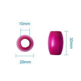 20Pcs Mixed Oval Wooden Beads 30x20mm 10mm Hole DIY Jewelry Making Lead-Free