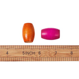 20Pcs Mixed Oval Wooden Beads 30x20mm 10mm Hole DIY Jewelry Making Lead-Free