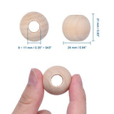 20Pcs Large Hole Natural Wood Beads for Macrame DIY