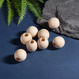 20Pcs Large Hole Natural Wood Beads for Macrame DIY