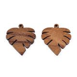 20Pcs Walnut Wood Leaf Pendants Maple Leaf Charms DIY Wooden Jewelry Making