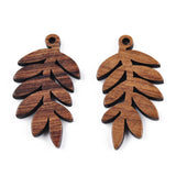 20Pcs Walnut Wood Leaf Pendants Maple Leaf Charms DIY Wooden Jewelry Making