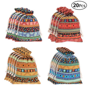 20Pcs Jewelry Pouches Drawstring Jute Sacks for Wedding, Party, Birthday