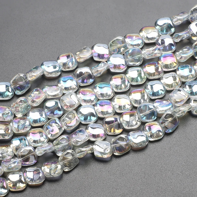 20Pcs 12mm Czech Glass Faceted Beads Square Shape for DIY Crystal Jewelry