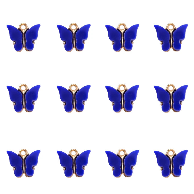 20Pcs/Lot Acrylic Butterfly Earring Charms Multicolor 14*12MM DIY Jewelry Making