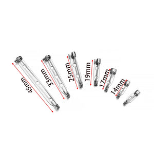 20Pcs 14-35mm Stainless Steel Safety Pins Brooch Clip Base DIY Jewelry Making