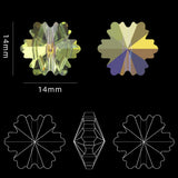 20Pcs 14mm Snowflower Glass Pendants Beads Vertical Hole DIY Jewelry Making