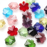 20Pcs 14mm Snowflower Glass Pendants Beads Vertical Hole DIY Jewelry Making