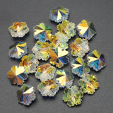 20Pcs 14mm Snowflower Glass Pendants Beads Vertical Hole DIY Jewelry Making