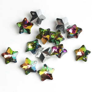 20Pcs 14mm Crystal Star Charms Glass Beads for Jewelry Making