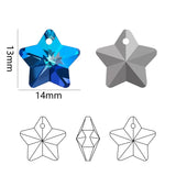 20Pcs 14mm Crystal Star Charms Glass Beads for Jewelry Making
