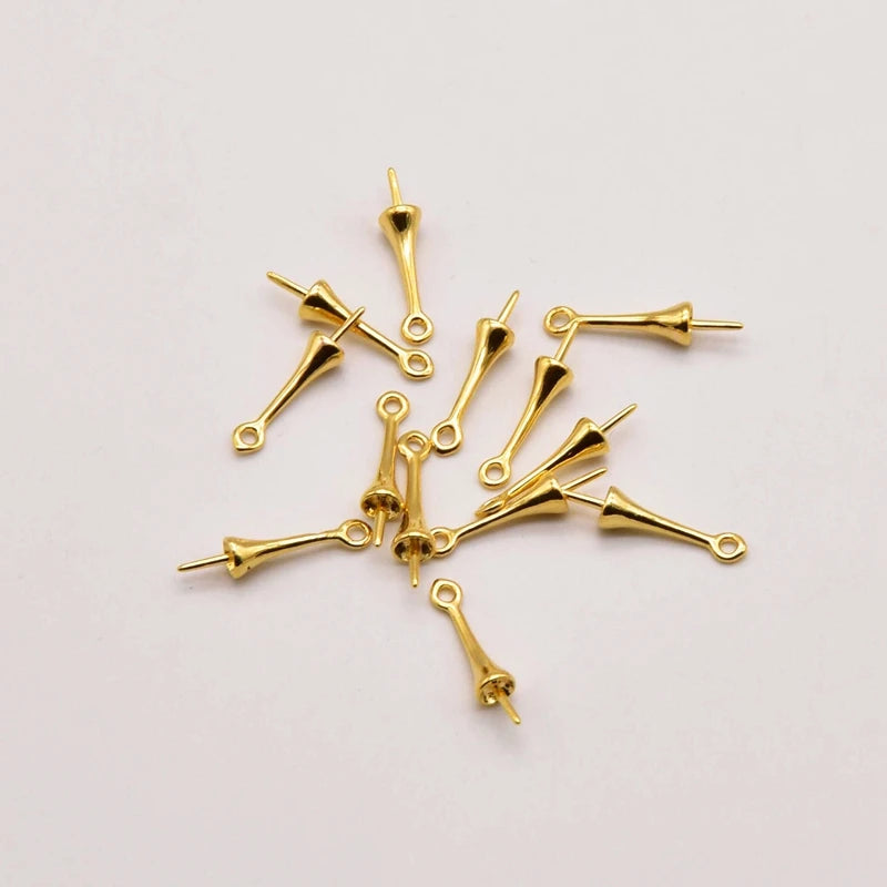 20Pcs 16mm*3mm 18K Gold-Plated Pearl Hanger Pendant Jewelry Making JA0115