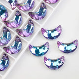 20Pcs 20mm Crystal Moon Pendant Charm Glass Beads For Jewelry Making DIY