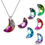 20Pcs 20mm Crystal Moon Pendant Charm Glass Beads For Jewelry Making DIY