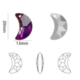 20Pcs 20mm Crystal Moon Pendant Charm Glass Beads For Jewelry Making DIY