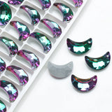 20Pcs 20mm Crystal Moon Pendant Charm Glass Beads For Jewelry Making DIY