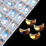 20Pcs 20mm Crystal Moon Pendant Charm Glass Beads For Jewelry Making DIY