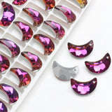 20Pcs 20mm Crystal Moon Pendant Charm Glass Beads For Jewelry Making DIY