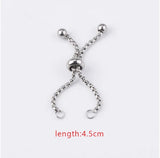 20Pcs 4.5cm/5cm Stainless Steel Box Chain Slider Extender Chain 1.8mm