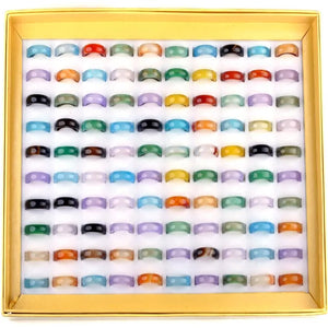 20Pcs Mixed Vintage Stone Rings For Women Unisex