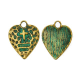 20Pcs Alloy Heart Shaped Patine Pendant Charms Jewelry Making 24*19MM