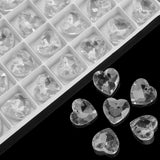 20Pcs Austria Glass Beads Love Heart Sliver Back 14MM Crystal Pendants Charms
