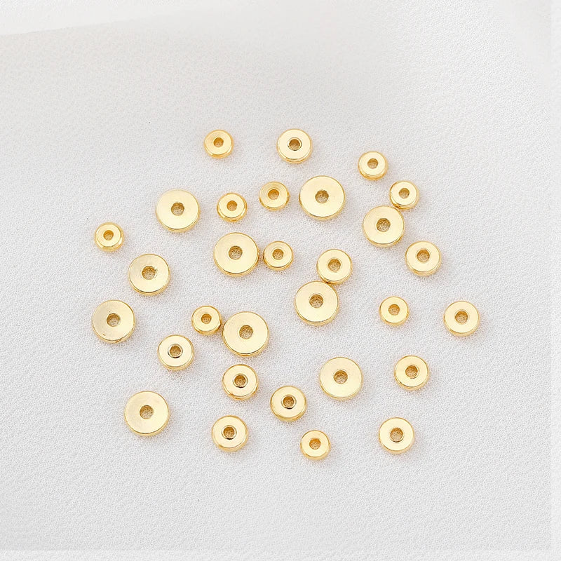 20Pcs Brass 18K Plated Round Beads for DIY Jewelry Making