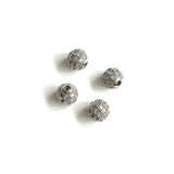 20Pcs/Lot 8mm Zirconia Pave Beads Jewelry Making Accessory