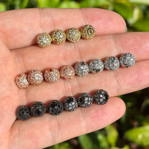 20Pcs/Lot 8mm Zirconia Pave Beads Jewelry Making Accessory