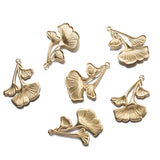 20Pcs Brass Ginkgo Leaf Charms Pendants Diy Jewelry Findings