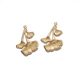 20Pcs Brass Ginkgo Leaf Charms Pendants Diy Jewelry Findings
