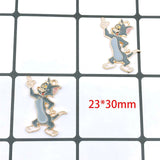 20Pcs Cats And Mouse Enamel Charms For Jewelry Making DIY Craft