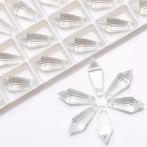 20Pcs Clear 8x20mm Crystal Drop Pendant Glass Teardrop DIY Beads Jewelry Making