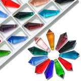 20Pcs Clear 8x20mm Crystal Drop Pendant Glass Teardrop DIY Beads Jewelry Making