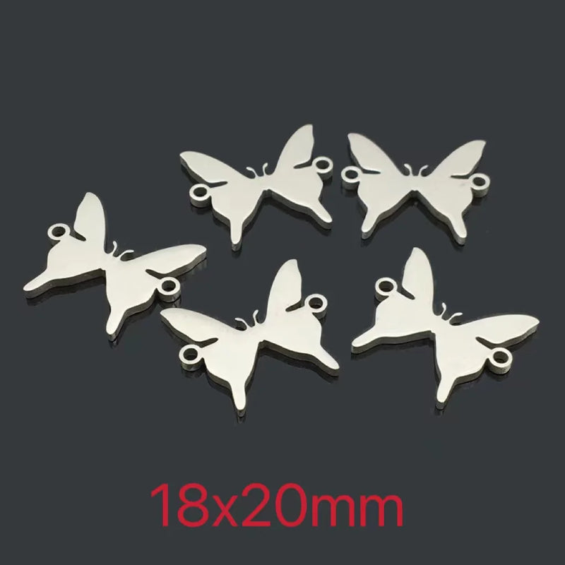 20Pcs Butterfly Charms Stainless Steel For DIY Jewelry