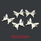 20Pcs Butterfly Charms Stainless Steel For DIY Jewelry