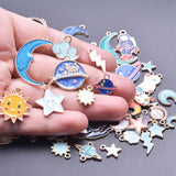 Cartoon Astronaut Spaceman Charms Moon Star Rocket Pendant