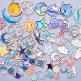 Cartoon Astronaut Spaceman Charms Moon Star Rocket Pendant